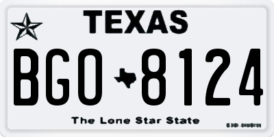 TX license plate BGO8124