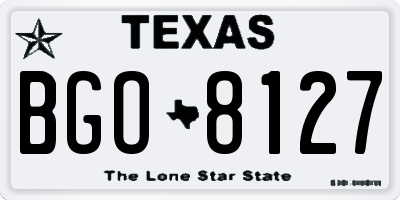 TX license plate BGO8127