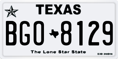 TX license plate BGO8129