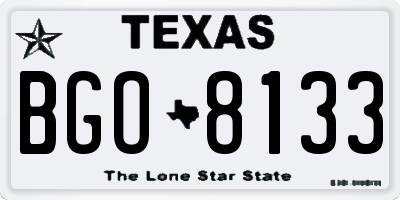 TX license plate BGO8133