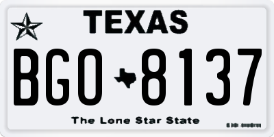 TX license plate BGO8137