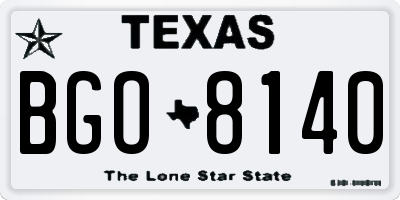 TX license plate BGO8140