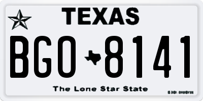 TX license plate BGO8141
