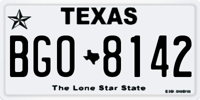 TX license plate BGO8142