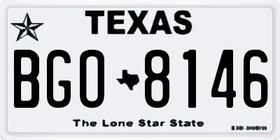 TX license plate BGO8146