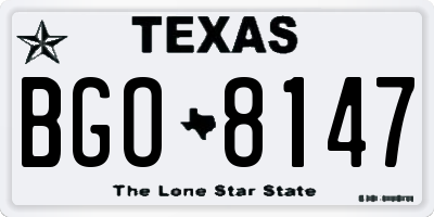 TX license plate BGO8147