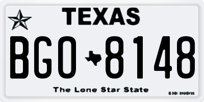 TX license plate BGO8148