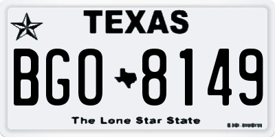 TX license plate BGO8149