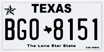 TX license plate BGO8151