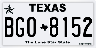 TX license plate BGO8152