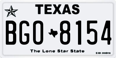 TX license plate BGO8154