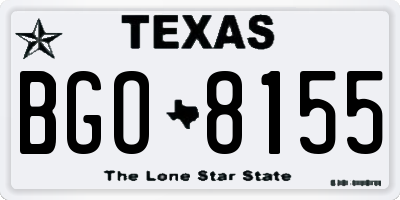 TX license plate BGO8155