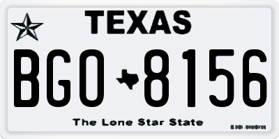 TX license plate BGO8156