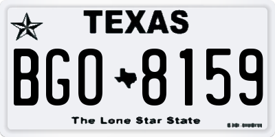 TX license plate BGO8159
