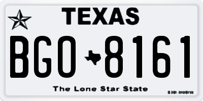 TX license plate BGO8161