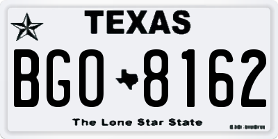 TX license plate BGO8162
