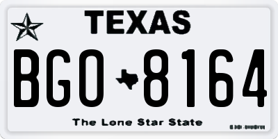 TX license plate BGO8164