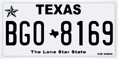 TX license plate BGO8169