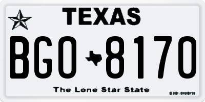 TX license plate BGO8170
