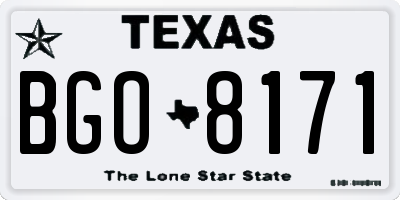 TX license plate BGO8171
