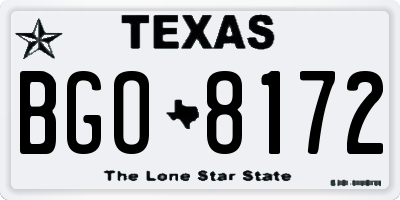 TX license plate BGO8172