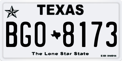 TX license plate BGO8173