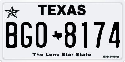 TX license plate BGO8174