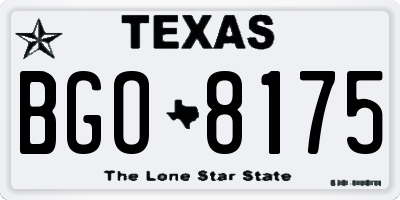 TX license plate BGO8175