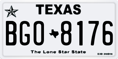 TX license plate BGO8176