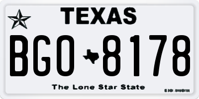 TX license plate BGO8178