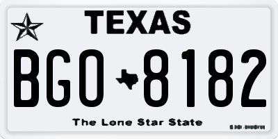 TX license plate BGO8182