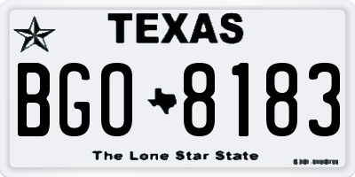 TX license plate BGO8183