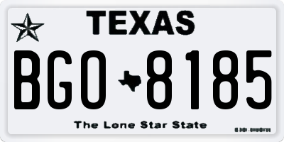 TX license plate BGO8185