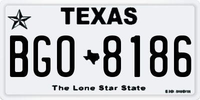 TX license plate BGO8186