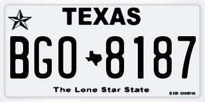 TX license plate BGO8187