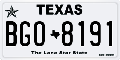 TX license plate BGO8191