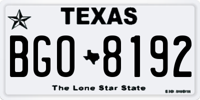 TX license plate BGO8192