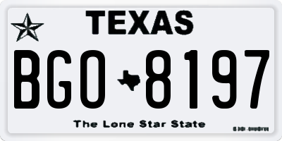 TX license plate BGO8197