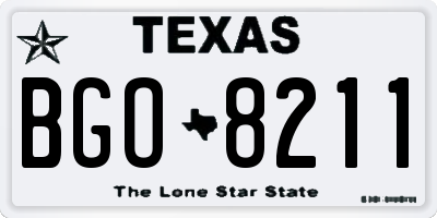 TX license plate BGO8211