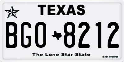 TX license plate BGO8212