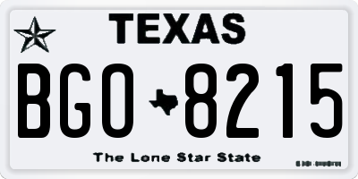 TX license plate BGO8215