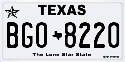 TX license plate BGO8220