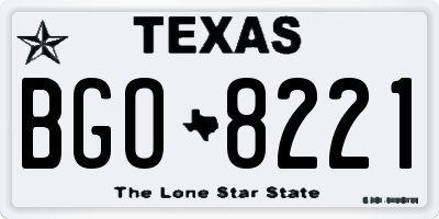 TX license plate BGO8221
