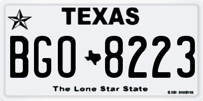 TX license plate BGO8223