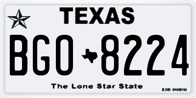 TX license plate BGO8224
