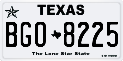 TX license plate BGO8225