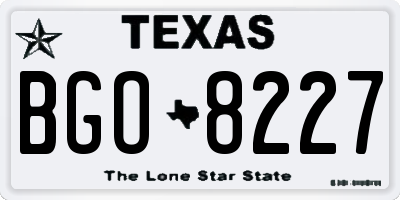 TX license plate BGO8227