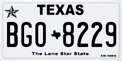 TX license plate BGO8229