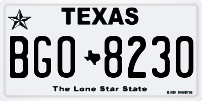 TX license plate BGO8230