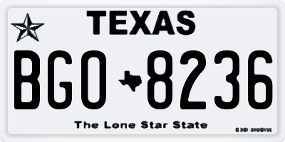 TX license plate BGO8236